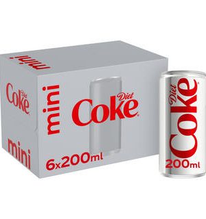 Diet Coke Cola 6 x 200ml Cans