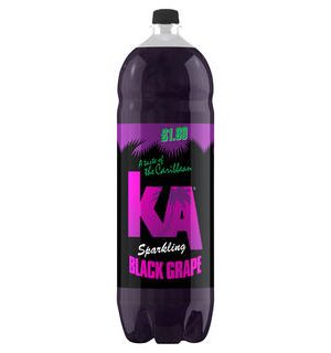 KA Black Grape Sparkling Soft Drink Bottle 2L PM £1.89